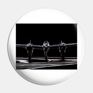 Silver P-38 Lightning head-on Pin