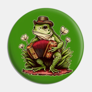 Irish Cottagecore Frog Playing Accordion Pin