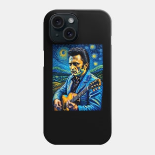 Johnny Cash in starry night Phone Case