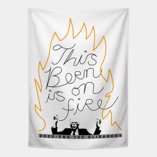 Bernie Sanders This Bern is on Fire Tapestry