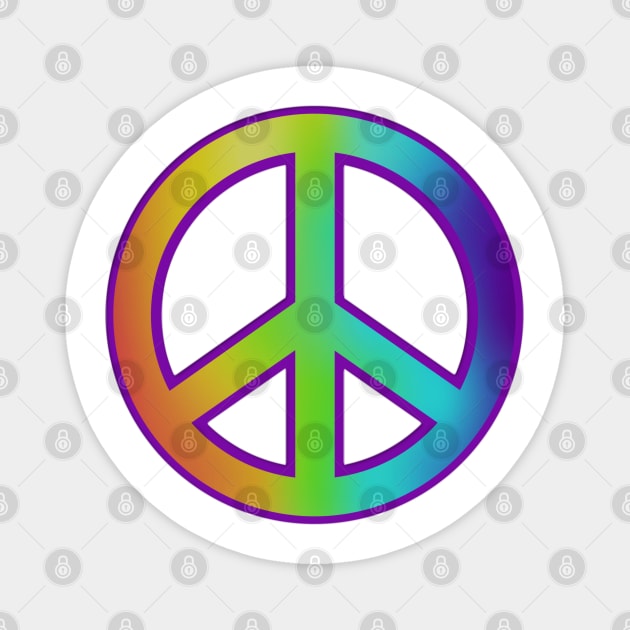 60's Peace Sign, Tie Dye, Colorful, Trippy Design for the Hippie Magnet by DesignsbyZazz