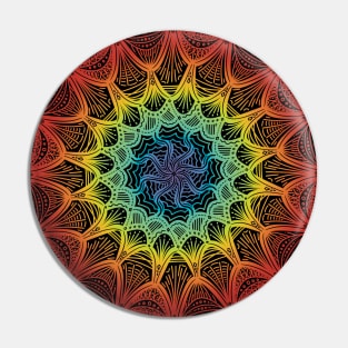 Unique Mandala Art Radiant Color Pin