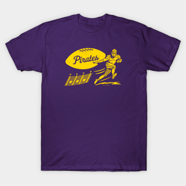 Discover Vintage College Football - East Carolina Pirates (Yellow Pirates Wordmark) - East Carolina Pirates - T-Shirt