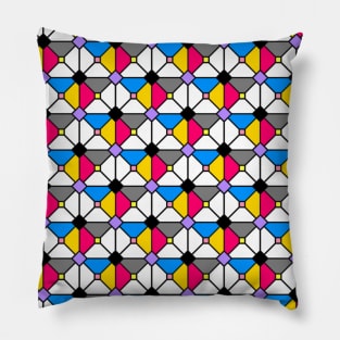 Playing Origami Flower Geometry - Color Floral Play #1 Colorful Pillow