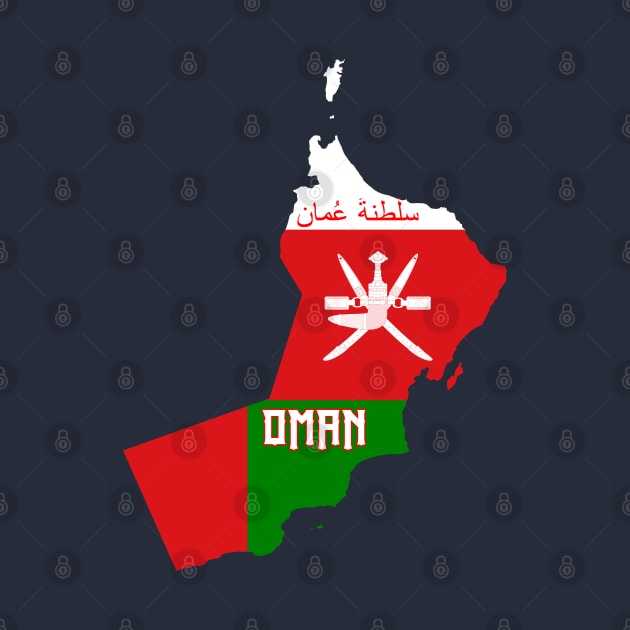 Oman flag & map by Travellers