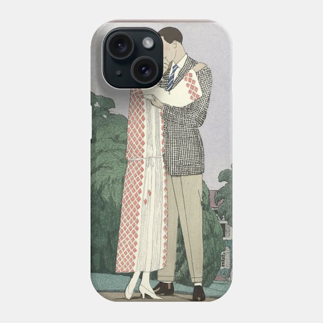 VINTAGE LOVERS EMBRACE Phone Case by xposedbydesign