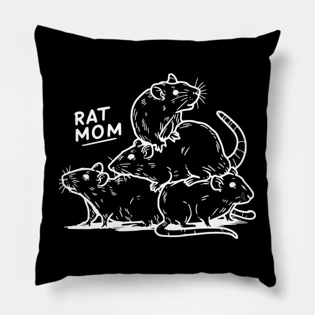 Rat Mom Pillow by AudienceOfOne