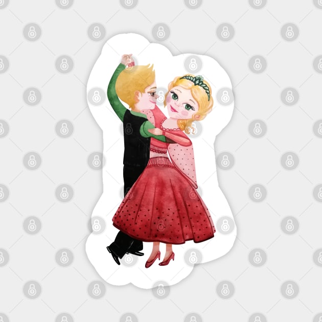 boy and girl dancing Magnet by tetiana12.art