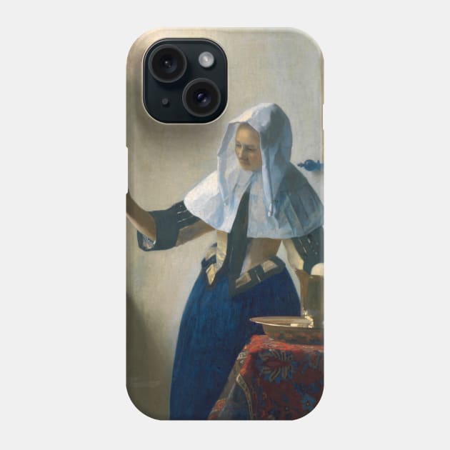 Young Woman with a Water Pitcher by Jan Vermeer Phone Case by Classic Art Stall