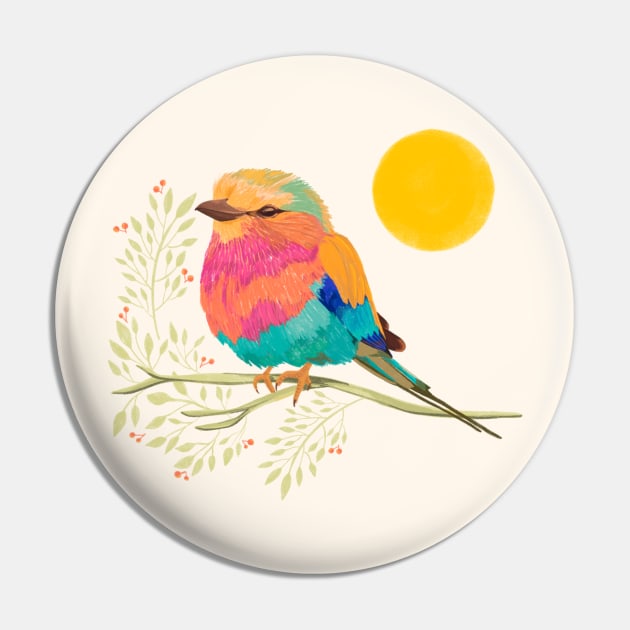 Rainbow Bird Pin by Shreyasi