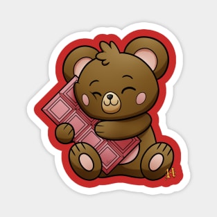 sweet strawberry chocolate teddy Magnet