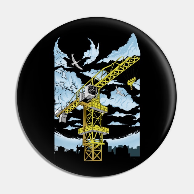 Tower Crane in Sky Pin by damnoverload