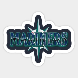 Vintage Running Baseball Player - Seattle Mariners (White Mariners Wordmark)  - Seattle Mariners - Sticker