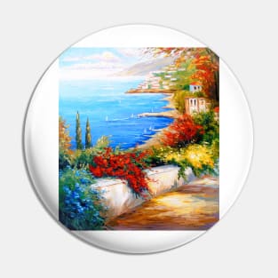 Blooming alley by the sea Pin