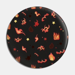 Flames and stars pattern Pin
