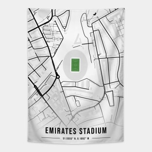 Emirates Stadium Map Design Tapestry