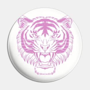 Angry tiger head illustration Pin