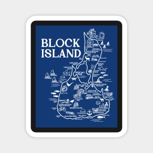 Block Island Map Art Magnet