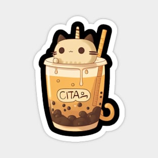 Cat Boba Tea Bubble Tea Anime Kawaii Magnet