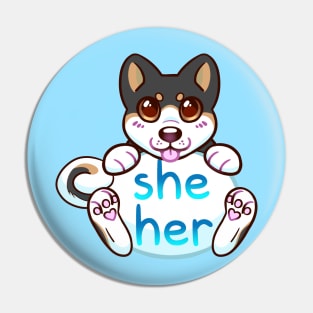 Doggy Pronouns - She/Her Pin