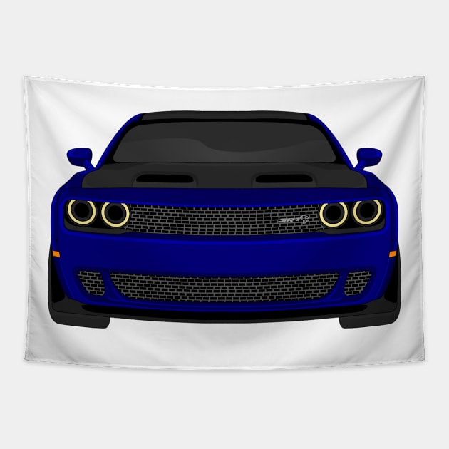 DODGE HELLCAT FRONT NAVY Tapestry by VENZ0LIC