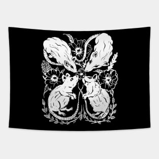 Rats & Flowers Witchy, Gothic, Punk, Nature Tapestry