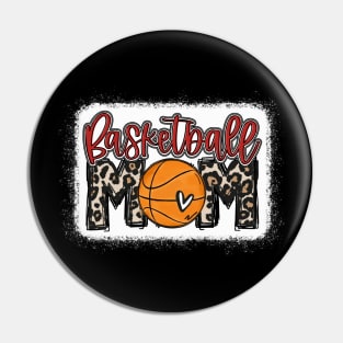 Basketball Mom Leopard Basketball  Mom Pin