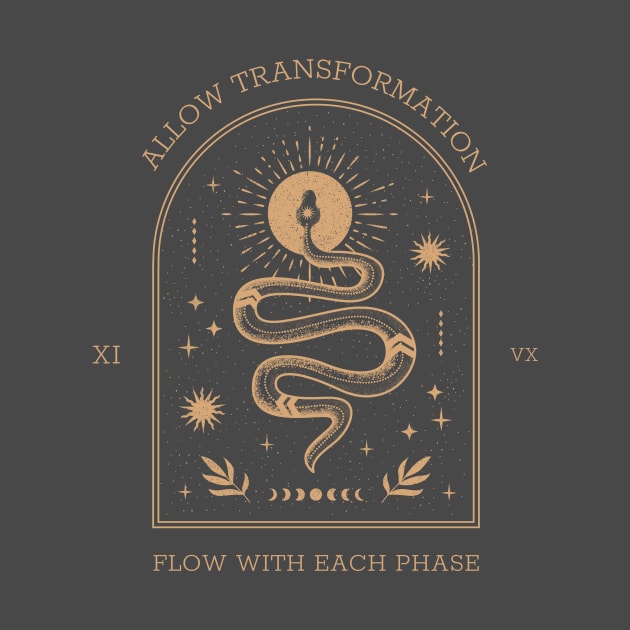 Transformation Mystical Spiritual Spirituality Flow Snake by Tip Top Tee's