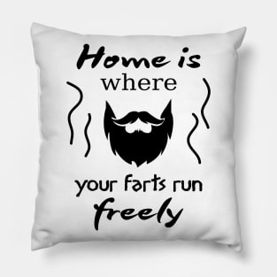 Funny quote about where home is. Pillow