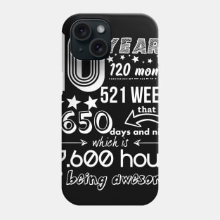 10 Years Old 10th Birthday Funny Old School 120 Month Phone Case