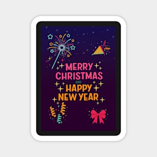 merry christmas and happy new year Magnet