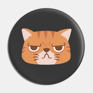 Funny Orange Tabby Cat With Grumpy Face Pin