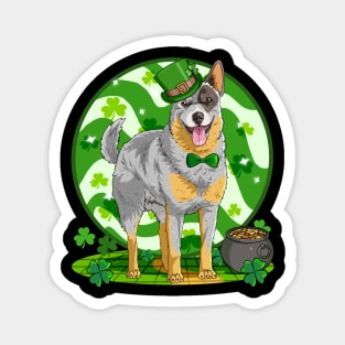 Australian Cattle Dog St Patricks Day Leprechaun Magnet