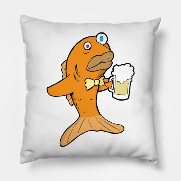 Gus Gus the Goldfish (Blank) Pillow by tyrone_22