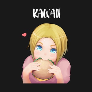 kawaii burger anime girl T-Shirt