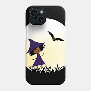 Witch Girl with her  Bat friend Phone Case