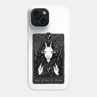 hail seitan go vegan, funny vegan slogan Phone Case