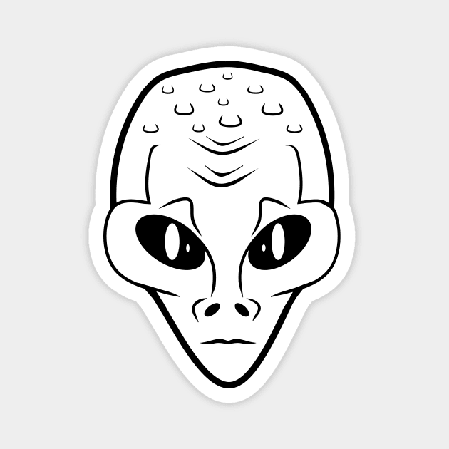 WHITE Alien Head Magnet by SartorisArt1