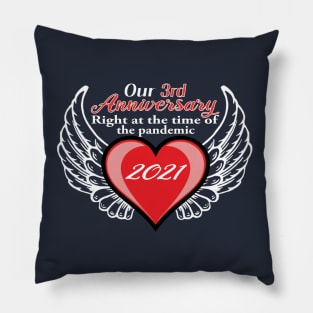 3rd Anniversary pandemic 2021 winged lovers Pillow