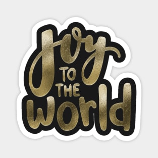 Joy to the World in Shimmering Gold Magnet