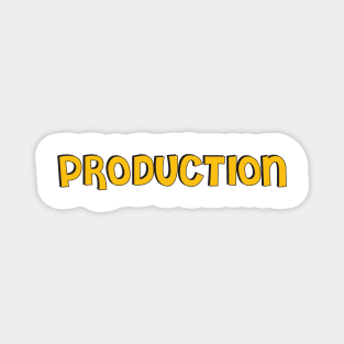 Film Crew On Set - Production - Gold Text - Front Magnet