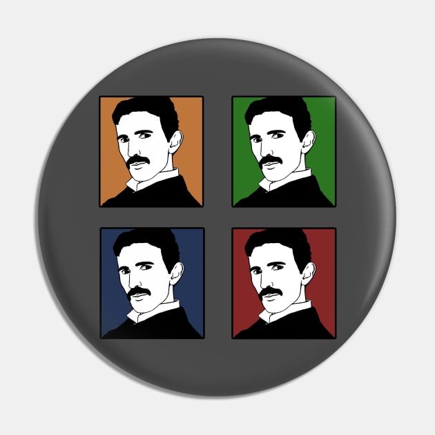 Tesla Pop Art Quads Pin by shellysom91