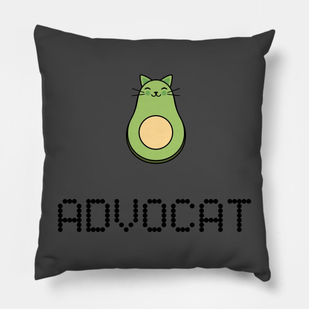 Avocado Cat Pillow by jeune98