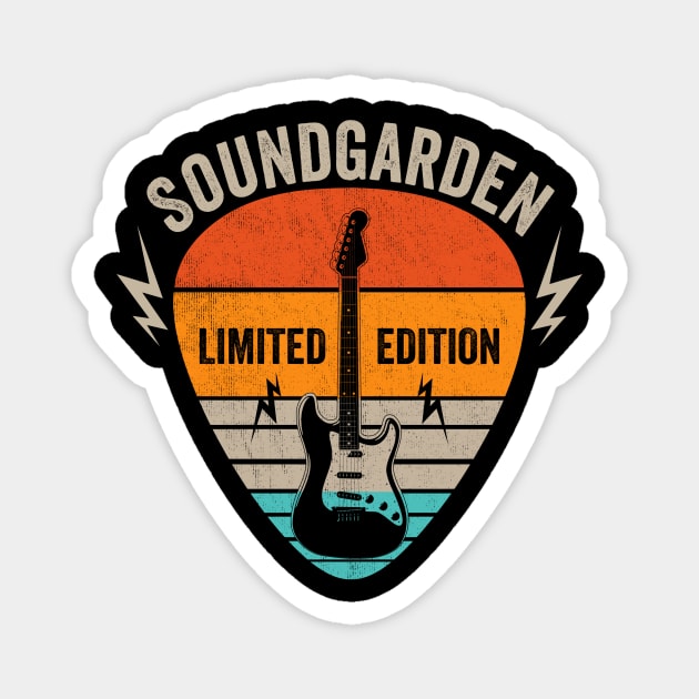 Vintage Soundgarden Name Guitar Pick Limited Edition Birthday Magnet by Monster Mask