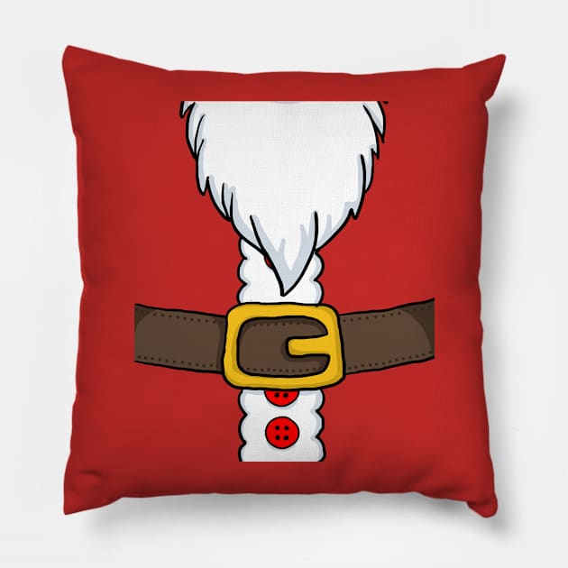 Santa Claus Beard And Suit T Shirt Pillow by Gavinstees