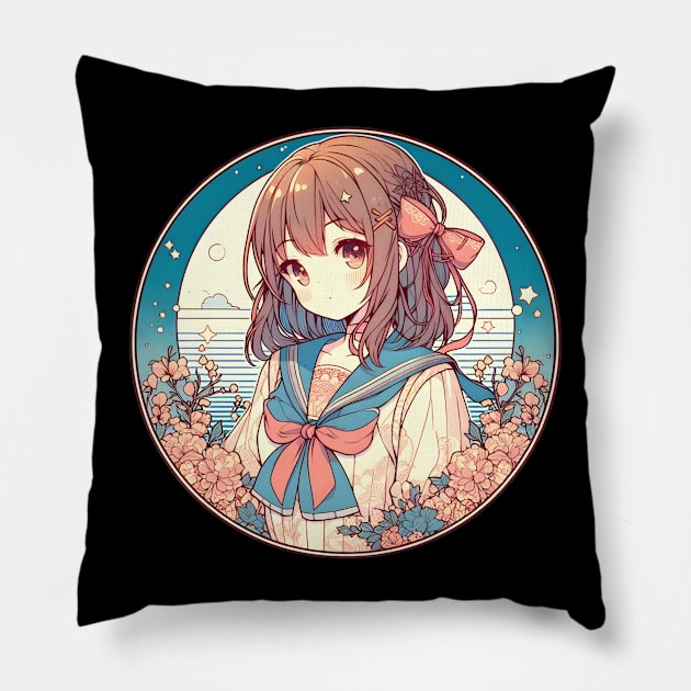 Japanese Anime Old Retro Pillow by Japanese Fever