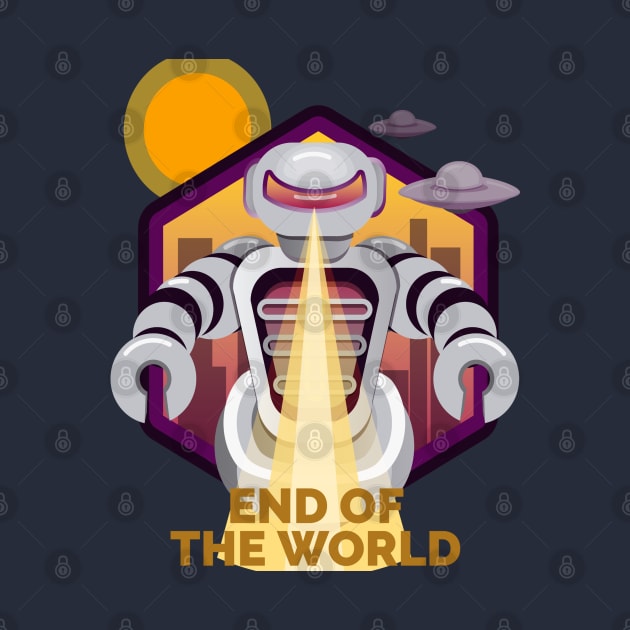 Retro Killer robot end of the world by inkonfiremx