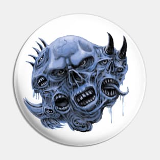 Zombie Mutant Morph Monster Blue Pin