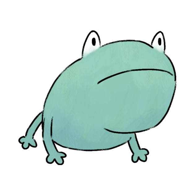 Cyan frog drawing by Oranges