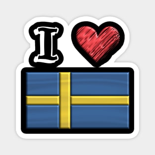 I love Flag from Schweden Magnet